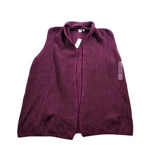 Gap Open Front Knit Sweater Womens XL Plum Red Cotton‎